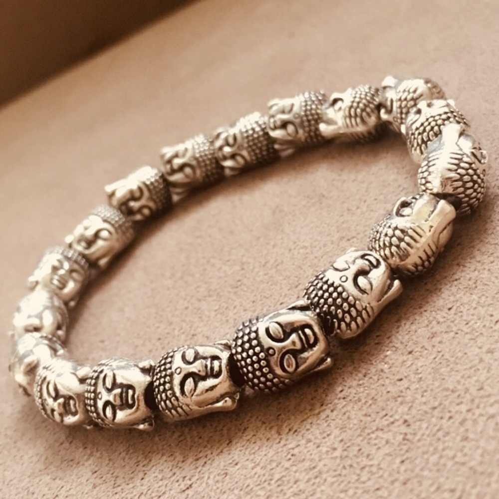 ✨NWOT✨Unique Tibetan Silver Buddha Head Bracelet - Picture 2 of 8